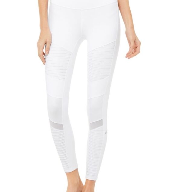 7 8 High-Waist Moto Legging white1