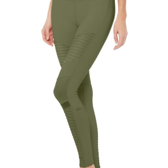 High-Waist Moto Legging Green2