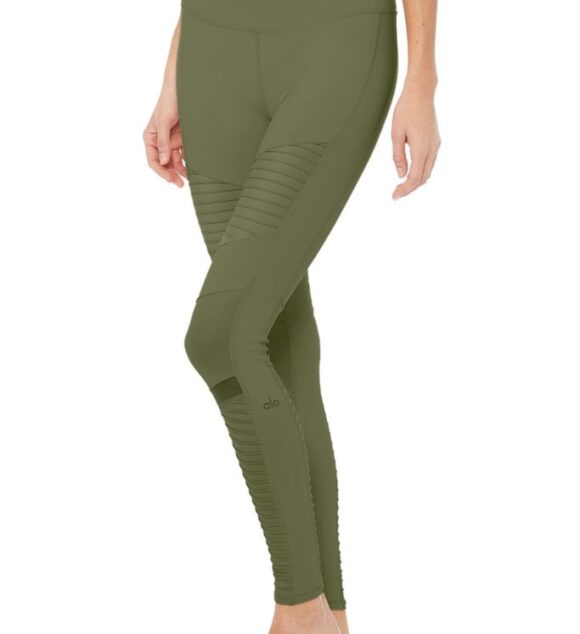 High-Waist Moto Legging Green2
