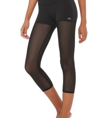 High-Waist Sheer Capri Black2